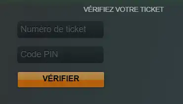 Interface de vérification de ticket sur Ngenge Sport. Champs pour numéro de ticket et code PIN avec bouton "Vérifier".